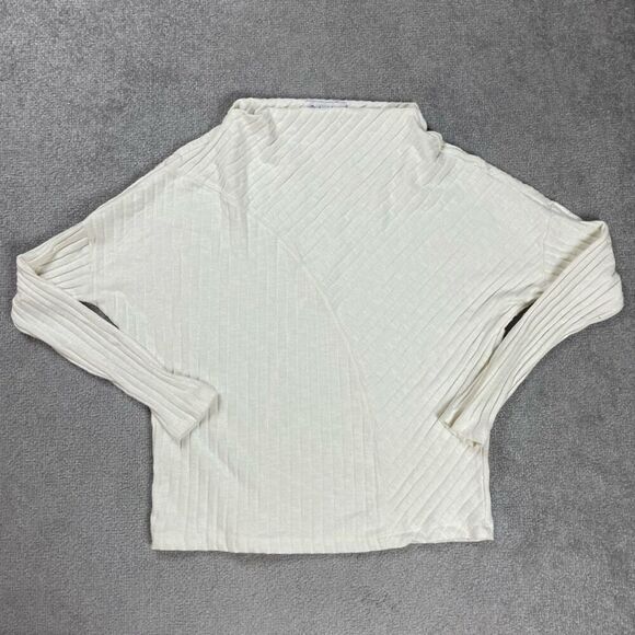 Michael Stars Tops - Michael Stars Womens XS Dakota Top Cream Ribbed Boat Neck Long Sleeve NWOT